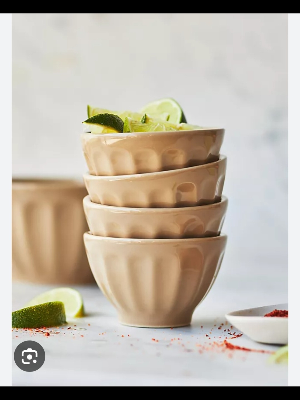 Anthro Ceramic Nut Bowls in Beige - Set of 4